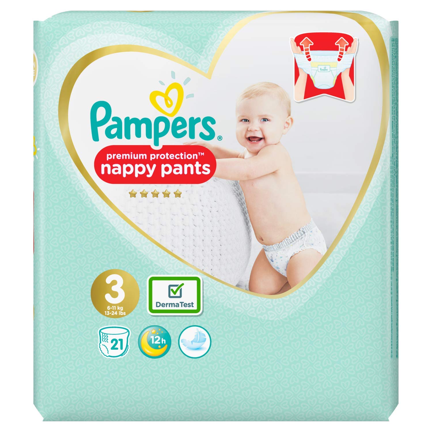 Pampers Premium Protection Nappy Pants Size 3, 6-11kg, 21 Nappies
