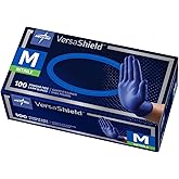 Medline VersaShield Nitrile Exam Gloves, 100 Count, Medium, Powder Free, Disposable, Not Made with Natural Rubber Latex, Thicker Glove for Extra Barrier Protection