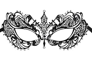 GUYI GYGYL Masquerade Mask for Women, Elegant Metal Mask for Costume Parties, Halloween, Mardi Gras, Venetian Balls