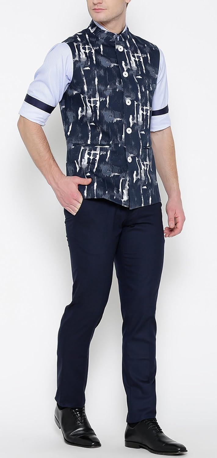 shaftesbury london men's cotton nehru jacket