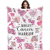 Fiwbnasz Breast Cancer Blanket 50 x 60 in, Breast Cancer Survivor Gifts for Women, Inspirational Gifts for Woman Blanket Cancers Survivor Gifts for Woman, Chemo Blankets for Women