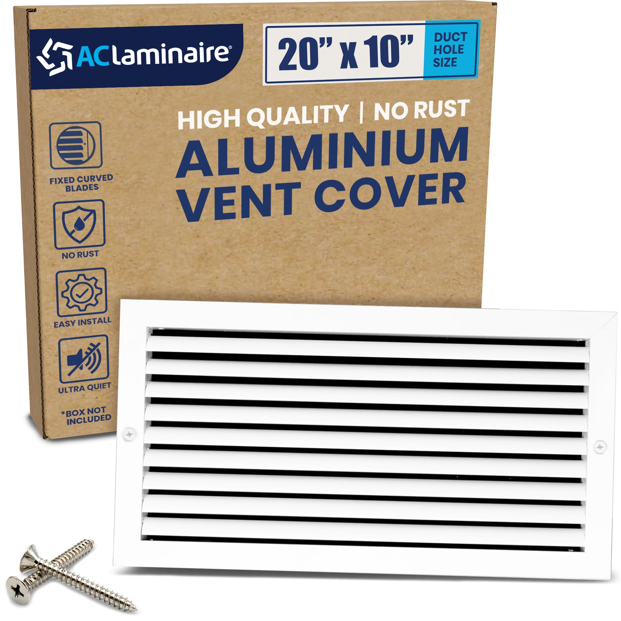 Photo 1 of 20" x 10" (Duct Hole) Decorative Air Return Vent Cover – Aluminum HVAC Grille for Ceiling & Wall, Rustproof AC Return Vent, Premium Modern Design, 21.6" x 11.6" Face, Ideal for Home HVAC