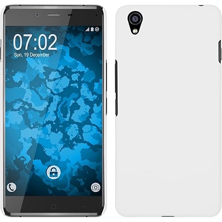 PhoneNatic Case kompatibel mit OnePlus X - Hülle weiß gummiert Hard-case + 2 Schutzfolien