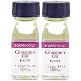 LorAnn Oils Super Strength Flavoring - Used For Candy Making, Flavoring, Baking, Hard Candy, &amp; Flavor Oils - Bold, Natural Flavors 4X Stronger Than Extracts - Cinnamon Oil, Pack of 2, 0.125 fl oz