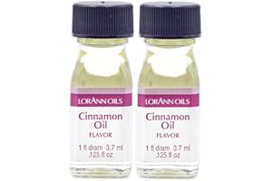 LorAnn Oils Super Strength Flavoring - Used For Candy Making, Flavoring, Baking, Hard Candy, & Flavor Oils - Bold, Natural Flavors 4X Stronger Than Extracts - Cinnamon Oil, Pack of 2, 0.125 fl oz