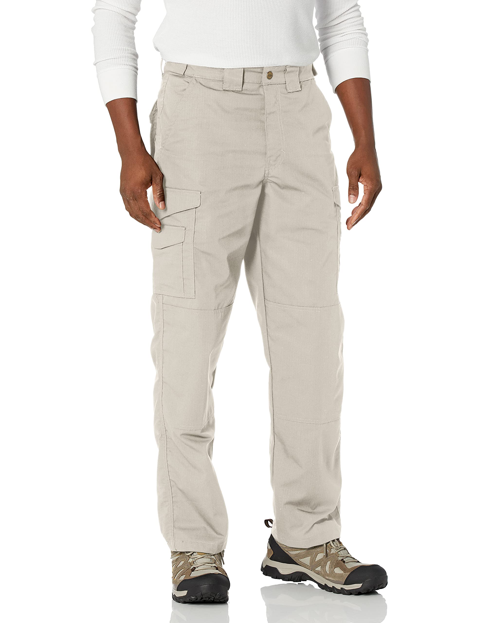 Tru-Spec 24-7 Pantalones tácticos originales para hombre - Pantalones de trabajo tipo cargo duraderos y resistentes al agua con aberturas ocultas para transporte y rodilleras, gris claro - 32W x 32L