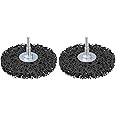 HARFINGTON 2pcs Paint Stripping Disc Drill Attachment 4" x 1/2" with 1/4" Shaft Strip Clean Discs for Angle Grinder Clean and Remove Paint Coating Rust, Black