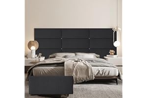 Lilvduybz 10'' x 24'' Soundproof Upholstered Headboard, 9 Panels Wall Mounted & Peel and Stick Headboard, Modern Design 3D Wa