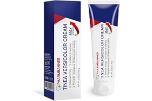 PHARMBANNER Tinea Versicolor Relief Cream: Clinically Proven Treatment for Athlete's Foot, Jock Itch, Ringworm, Seborrheic Dermatitis – Restores Skin Health, Moisturizing & Effective 2.02oz