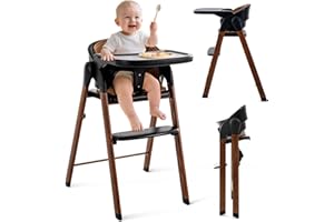 Convertible High Chairs for Babies & Toddlers. 5-in-1 Adjustable High Chair with Removable Tray, Easy to Clean, Portable (Bla