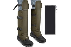 WAEKIYTL Snake Gaiters for Hunting, Waterproof Snake Chaps Leg Guards with Knee Pads, Adjustable Snake Bite Protection for Lower Legs, Snake Proof Gaiters for Hunting/Hiking/Farm Working