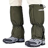 CAMULAND Leg Gaiters for Men and Women, Durable 900D Oxford Water-Resistant Snow Gaiters for Hunting & Hiking, Adjustable Breathable Ankle Gaiters for Boots, Trail Running, Snowshoeing, Army Green