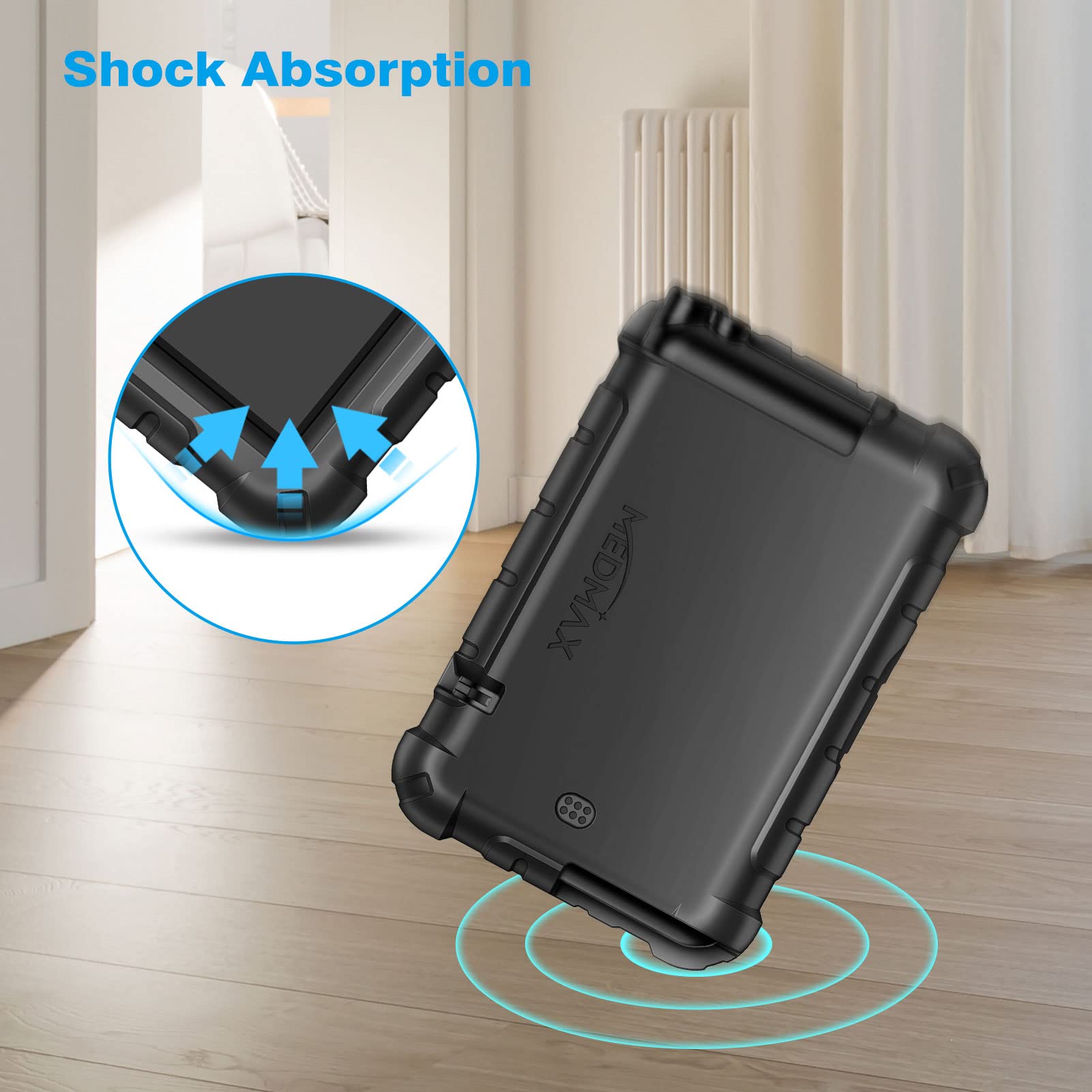 MEDMAX Case for Tandem T:Slim X2 / T: Slim Insulin Pumps, Lightweight Shockproof Non-Slip Silicone Protective Cover with Raised Bevel for Diabetics, Black