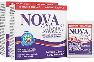 Novadent Dentures Cleaner – For Dental Appliances, Retainers, Trays, Mouth Guards, Teeth Aligners - 6 Months (26 sachets)