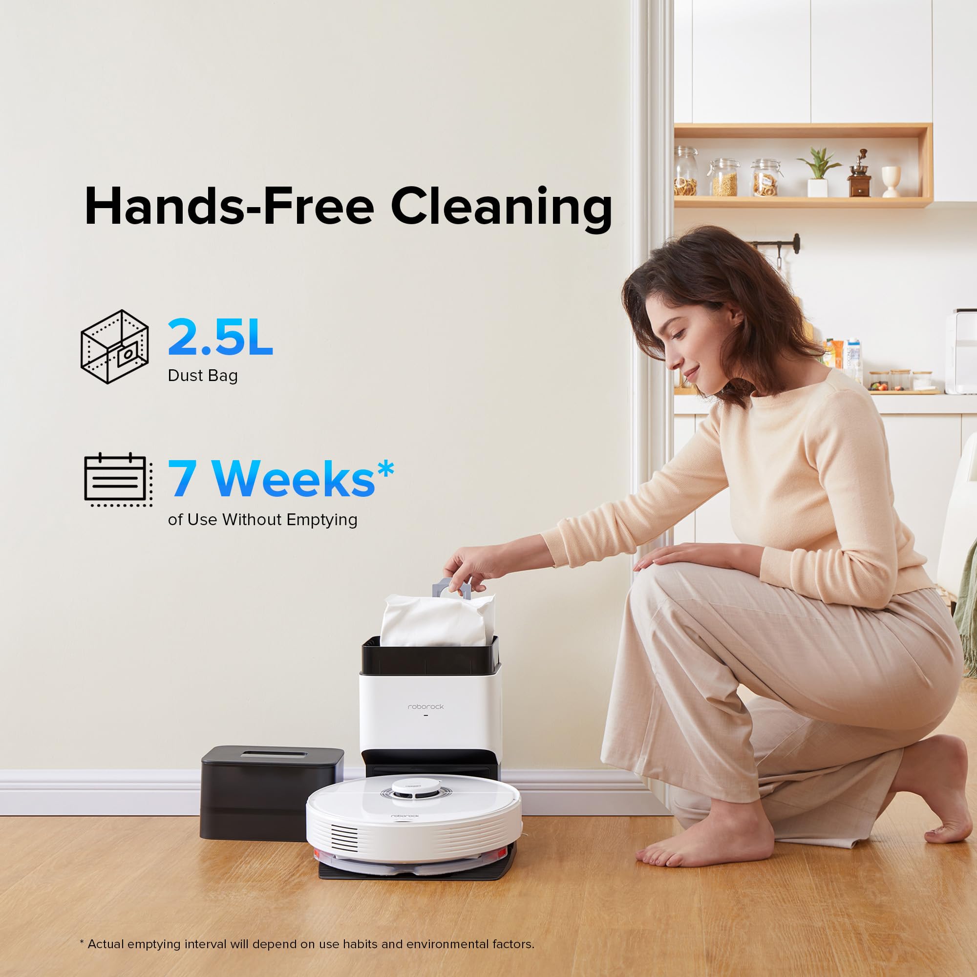 roborock Q7 Max+ Robot Vacuum and Mop, Self-Emptying up to 7 Weeks, 4200Pa Suction, 30-Level Adjustable Water Flow, PreciSense LiDAR Navigation, No-Mop & No-Go Zones, APP & Voice Control