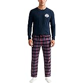 Lucky Brand Mens Pajamas Set - 2 Piece 30'' Inseam Soft Long Sleeve T Shirt Men & Fleece Pajama Pants Sleepwear Lounge PJ Set