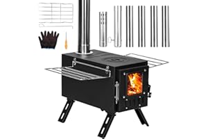 YRenZ Upgraded Portable Wood Stove for Camping, Compact Tent Stove with Large Firebox, High Airtightness Stove for Outdoor Co