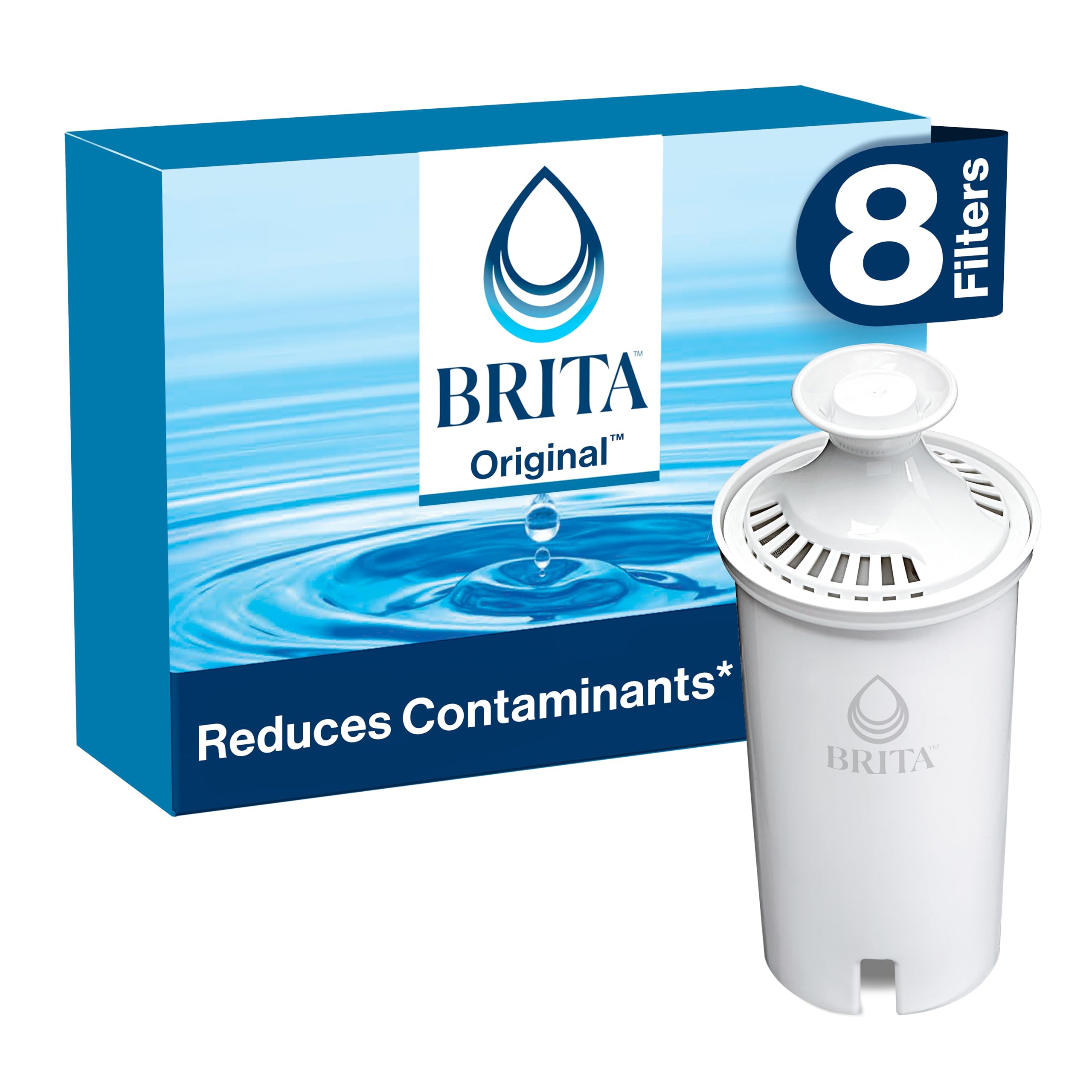 Photo 1 of Brita Standard Water Filter for Pitchers and Dispensers, BPA-Free, Reduces Copper, Cadmium and Mercury Impurities, Lasts Two Months or 40 Gallons, Includes 2 Filters