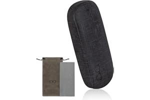 RayLove Hard Shell Glasses Case, PU leather Eyeglass Case Comes with a Pouch & Cleaning Cloth