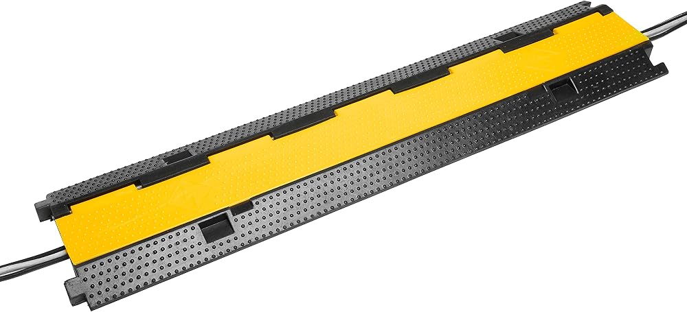 The Workplace Depot Yellow Cable Protector 75mm Channel 990mm Long Hinged Lid