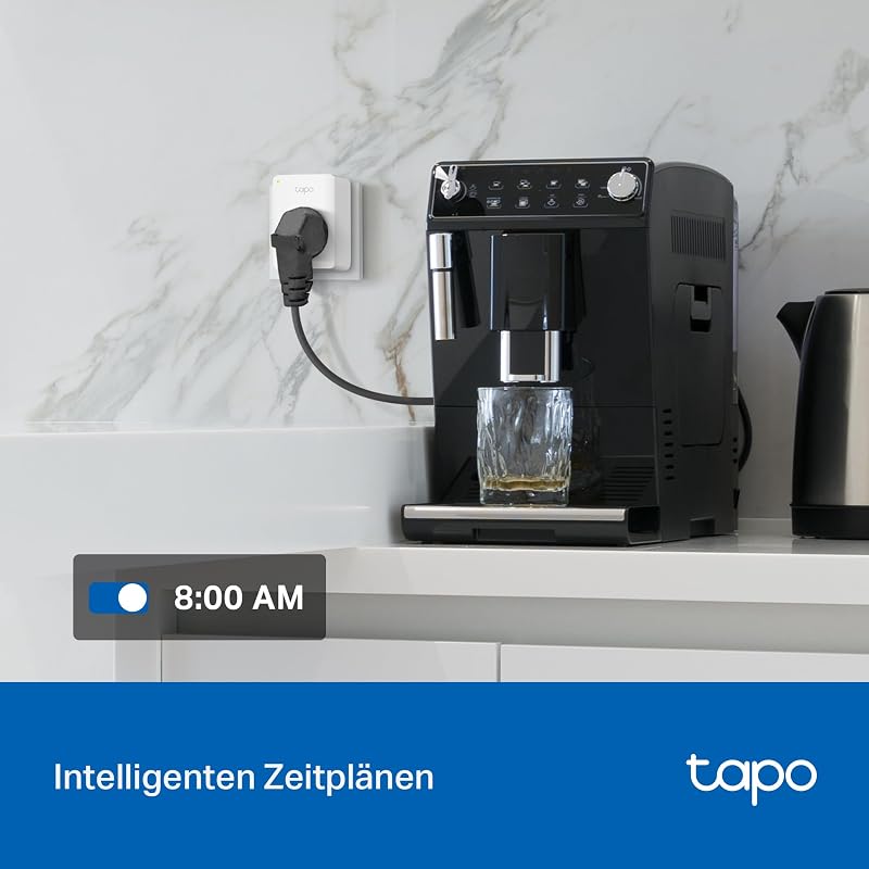 TP-Link Tapo P100 WLAN Smart Steckdose, Smart Home WiFi Steckdose, Alexa Zubehör, funktioniert mit Alexa, Google Home, App gesteuert, Sprachsteuerung, Fernzugriff, Kein Hub notwendig, Mini, Weiß
