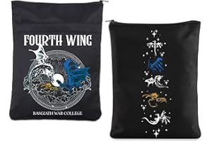 TOBGBE FW Book Sleeve for Book Lovers Dragon Rider Inspired Book Sleeve Fantasy Book Cover with Zipper Bookworm Gift (War Book)