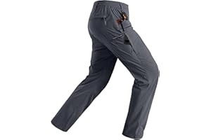 Rapoo Mens Hiking Pants Lightweight Water Resistant Breathable Nylon Cargo Pants with 6 Pockets