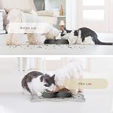 Coomazy Cat Food Mat Silicone Non Slip 17.7x10in Grey view 5