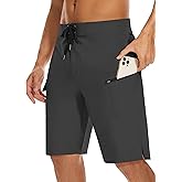 MIVEI 22" Men's Board Shorts Swimwear No Mesh Lining - Long Swim Trunks Surf Shorts Bathing Suit with Zipper Pocket UPF50+