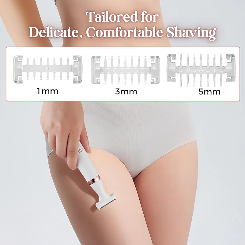 Rasoio elettrico donna 5 in 1, Kit epilazione ricaricabile, Rasoio per donna per corpo, bikini, viso, naso e sopracciglia, Rasoi donna senza fili Wet & Dry, Epilatore per viso, QR-8005