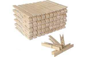 Ferdo Stylo Wooden Clothes Pins, 50 Pack, 2.9 in, Clothes Pins Wooden, Clothespins, Clothes Pin, Rust Resistant with Heavy-Du