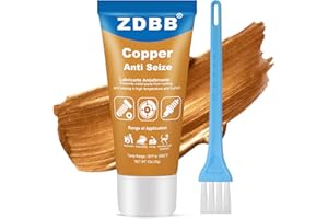 ZDBB Copper Anti Seize Thread Lubricant High Temp Anti-Seize Grease Compound for Automotive Marine Spark Plugs Brake Pads Rotors Nuts Antiseize Grease with Brush,1oz (1-Pack)