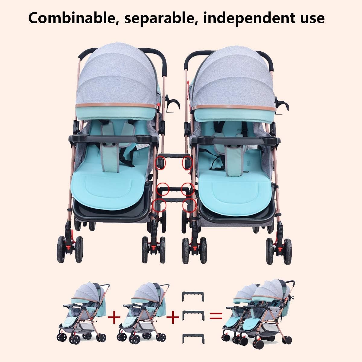 poussette double separable