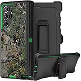 Fastsun Galaxy S24 Defender Case, Camo Designed Protective Defender Shockproof Hybrid Case Dual Layer Design Hard Cover with Belt Clip Compatible with Samsung Galaxy S24 (Clip+Camo Green Tree)