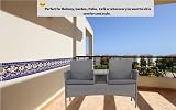 EVRE Lisbon Rattan 2 Seater Bench with Table Outdoor Garden Furniture view 5