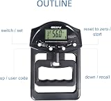 GRIPX Digital Hand Dynamometer Grip Strength Meter 198lbs 90Kgs Black view 3