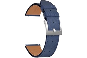 JWNSPA Top Grain Leather Watch Band - Quick Release Brushed Buckle Replacement Strap for Men - Choice of Width -18mm 19mm 20mm 21mm 22mm 23mm 24mm
