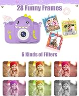 Hangrui Kids Camera 20MP Dual Lens 2.0 IPS 1080P 32GB Purple view 3