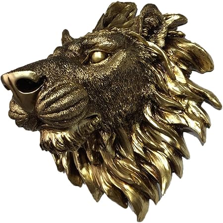 XYF Cabeza De Ciervo Cabeza De León Montada En La Pared,Decoración De