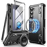SUPCASE for Z Fold 6 Case with S Pen Holder [UB Pro Mag] [Compatible with MagSafe] [Military Grade Protection] [Built-in Screen Protector & Magnetic Ring Holder] Rugged Phone Case (Black)