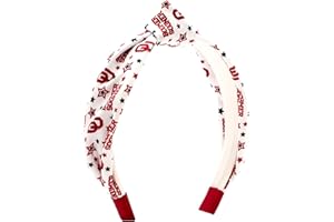 Wee Ones Divine Creations, Girls' Signature Collegiate Logo Print Grosgrain Knot Headband, One Size, Oklahoma Sooners