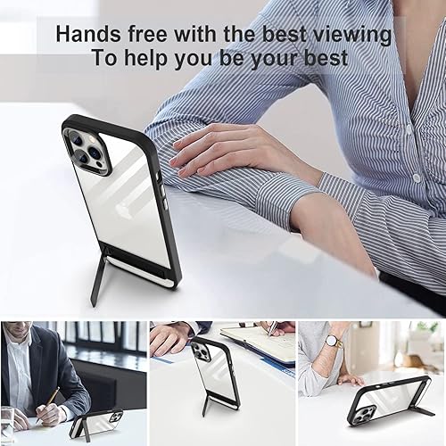 Metal Kickstand Clear Case Designed for iPhone 12 Pro Max Case