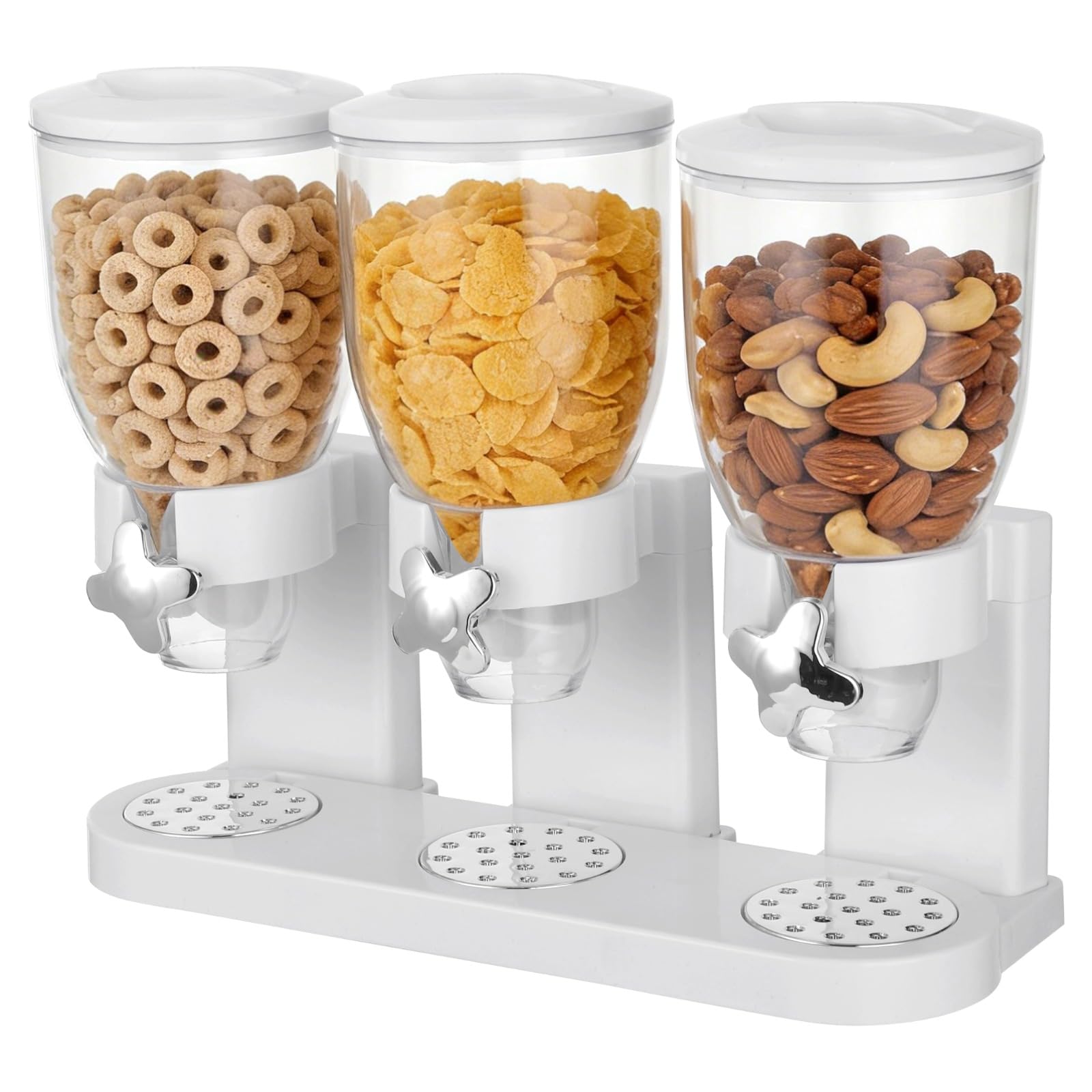 Photo 1 of ***MISSING PARTS***
Triple Cereal Dispenser Countertop, 2L Each Capacity Dry Food Storage Container, Easy Refill Plastic Cereal Dispenser for Grains, Nuts, Coffee Beans, Candies