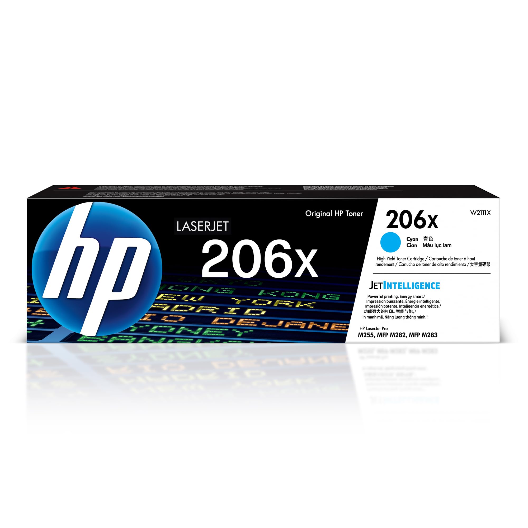 HP 206X Cyan High-Yield Toner Cartridge | Works with Color LaserJet Pro M255, MFP M282, M283 Series | W2111X