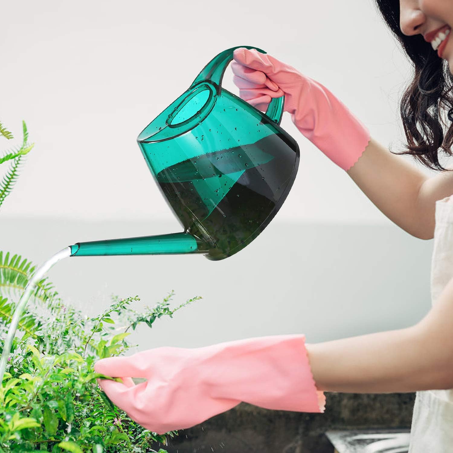 Watering Can, Transparent Long Spout Watering Kettle Nordic Style Garden Watering Pot for Indoor and Outdoor Watering Plants and Potted Flowers (1.4L, Green) : Garden & Outdoor
