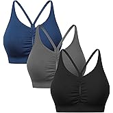 GXXGE Y Back Sports Bras for Women High Impact Spaghetti Thin Strap Fitness Gym Activewear Workout Yoga Bra
