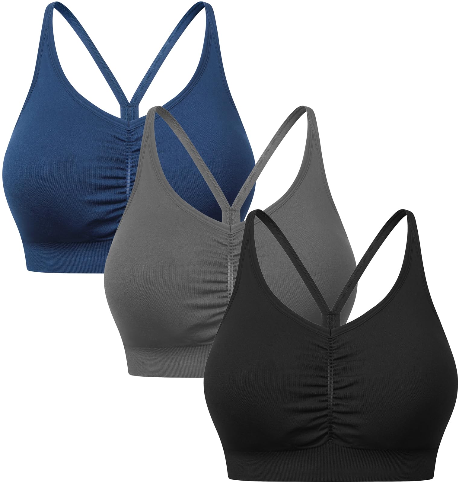 Photo 1 of **Only two**GXXGE Y Back Sports Bras for Women High Impact Spaghetti Thin Strap Fitness Gym Activewear Workout Yoga Bra Black Grey Navy 3X-Large