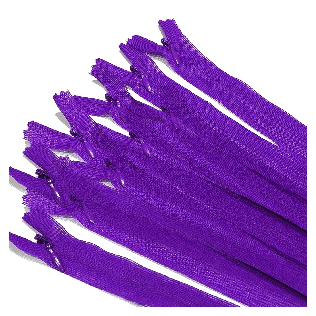 Pack of 10 Invisible Closed Zippers, Zippers in Many Sizes and Colors #3, Fine, Elegant and Discreet Zipper to Sew On Clothes, Dresses, Skirts, Sewing, (50cm, 170)