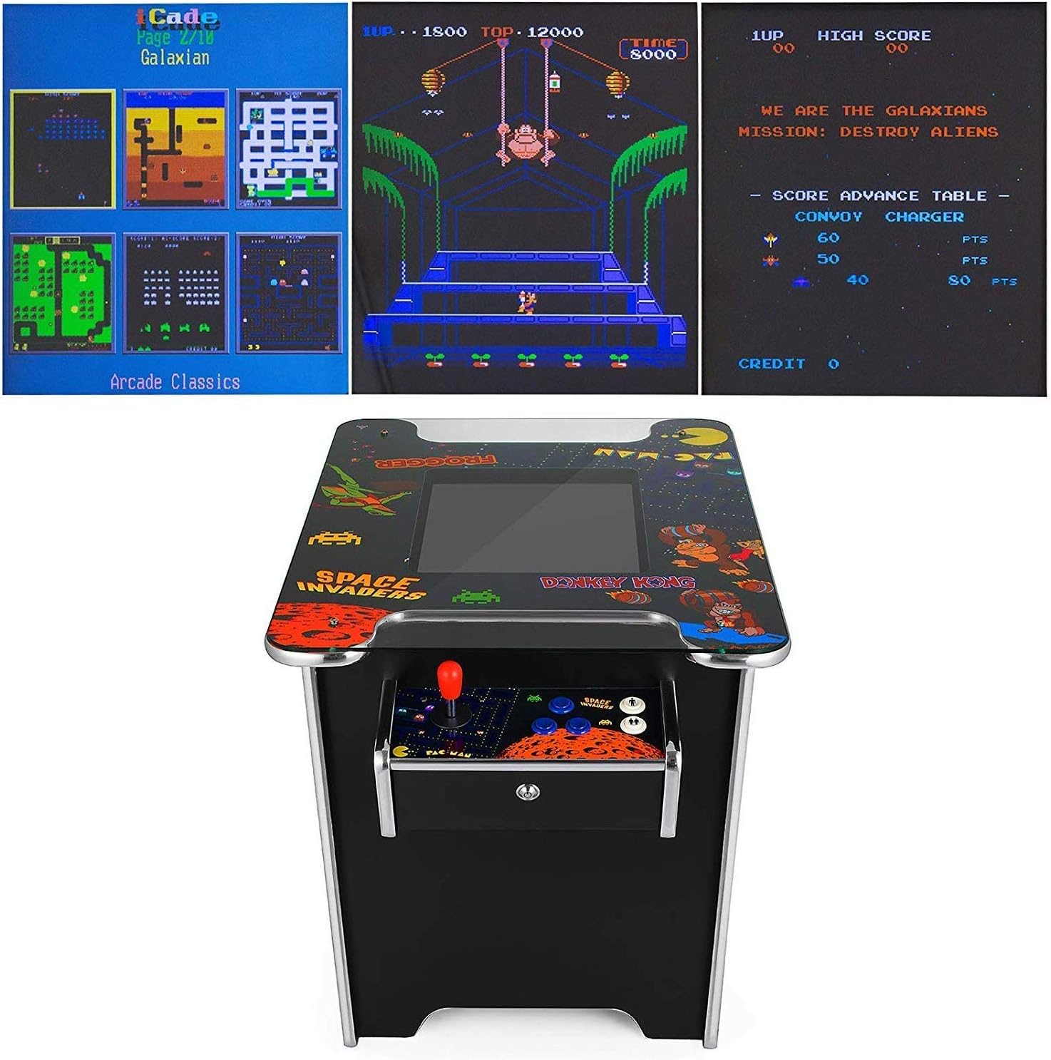 Durable 60 Retro Games Retro Cocktail Table Arcade Games Machine 60