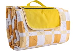 EERKEOD Picnic Blankets 79"x79" Extra Large Outdoor Blanket Waterproof Foldable Picnic Blanket for Camping on 3 Layer Thick Outdoor Rug for Beach Hiking, Handy Mat Tote with Zipper Pocket & 4 Stakes